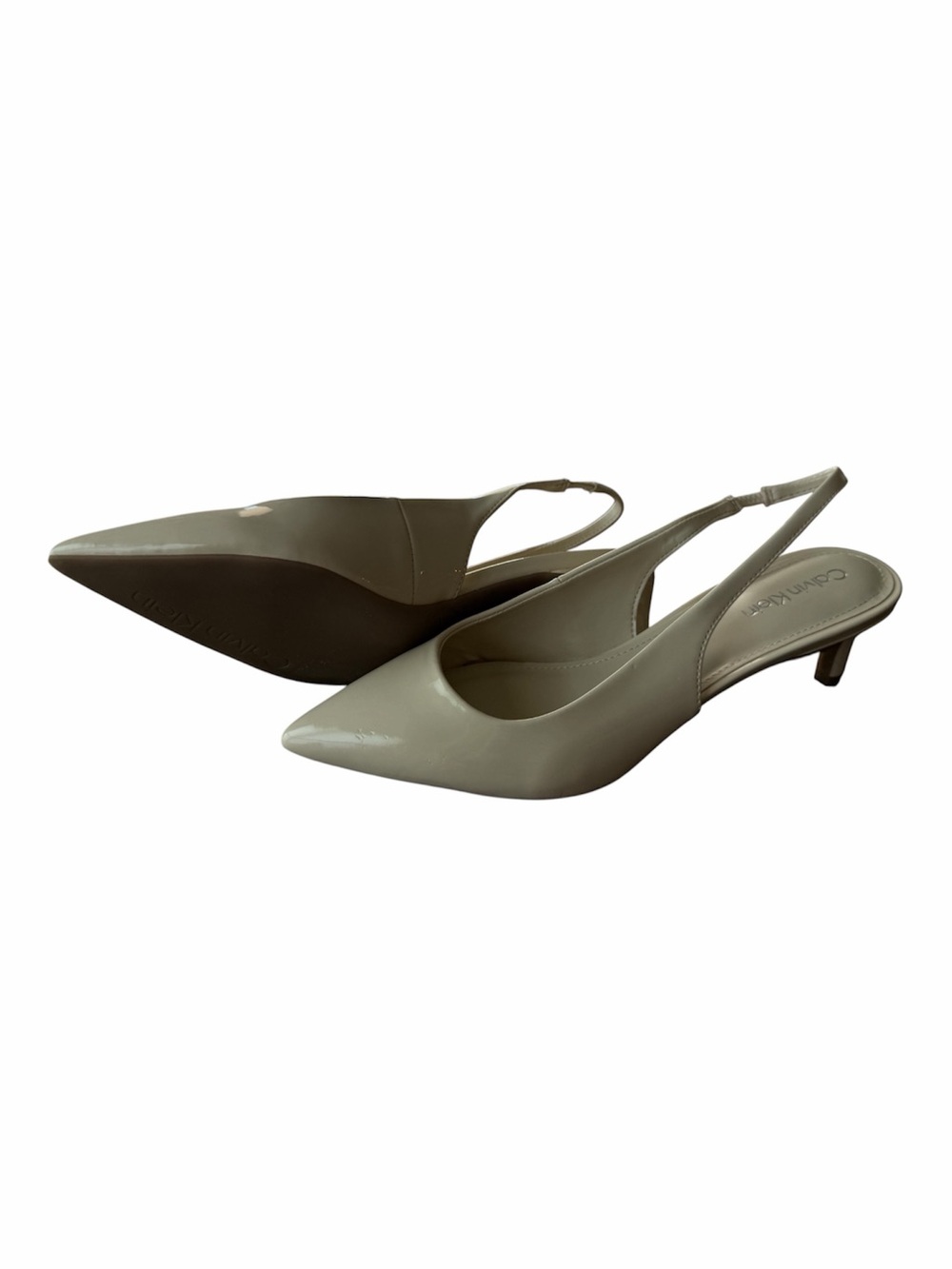 Calvin Klein Dainty Slingback Kitten Heel in Cream Size 8.5 - Picture 2 of 7